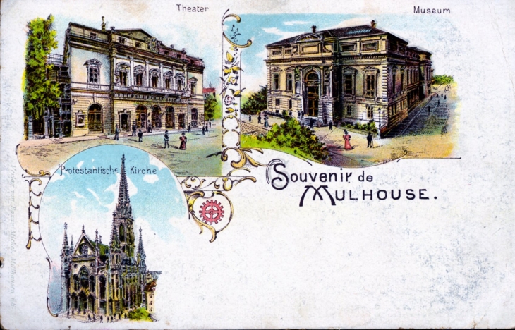 Souvenir de Mulhouse, vers 1920 (carte postale ancienne).