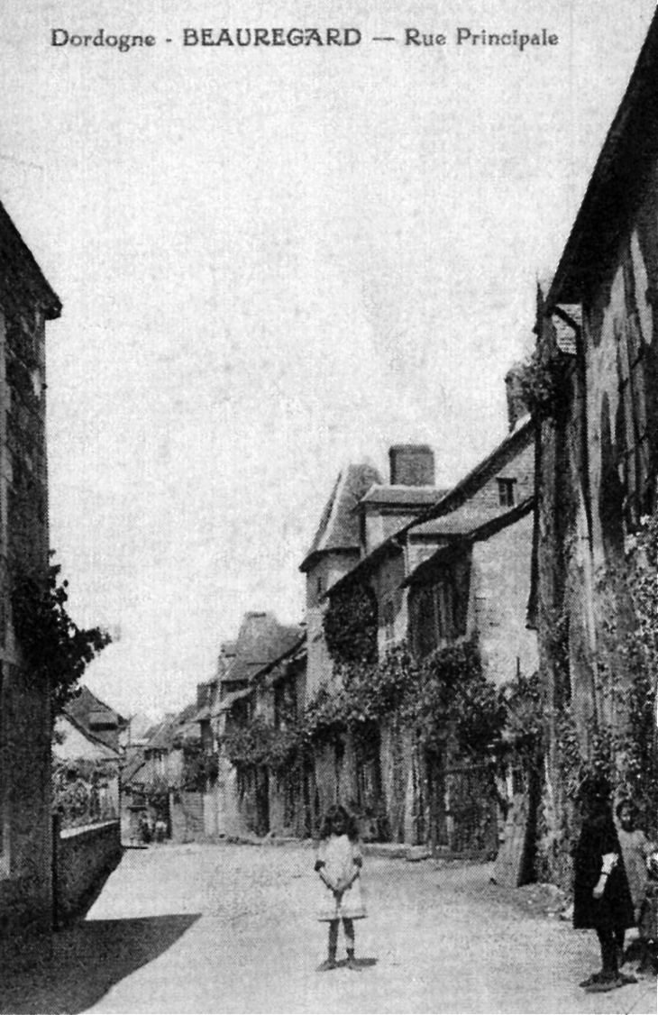 Rue principale, vers 1910 (carte postale ancienne). - Beauregard-de-Terrasson