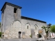 Eglise Saint Martin du XIIe siècle, romane et fortifiée par les templiers au XIIe siècle et les hospitaliers au XIVe siècle.