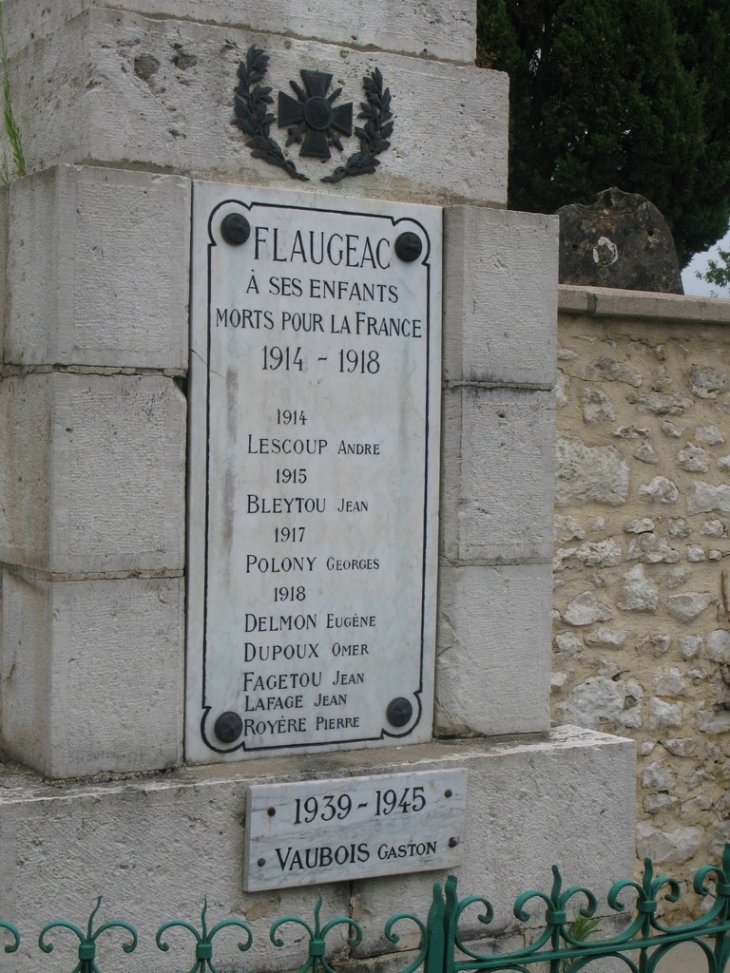 Monument aux Morts (Détails) - Flaugeac