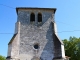 Façade occidentale de l'église fortifiée de Saint Front de Bruc datant du XVe siècle, de style gothique méridional.
