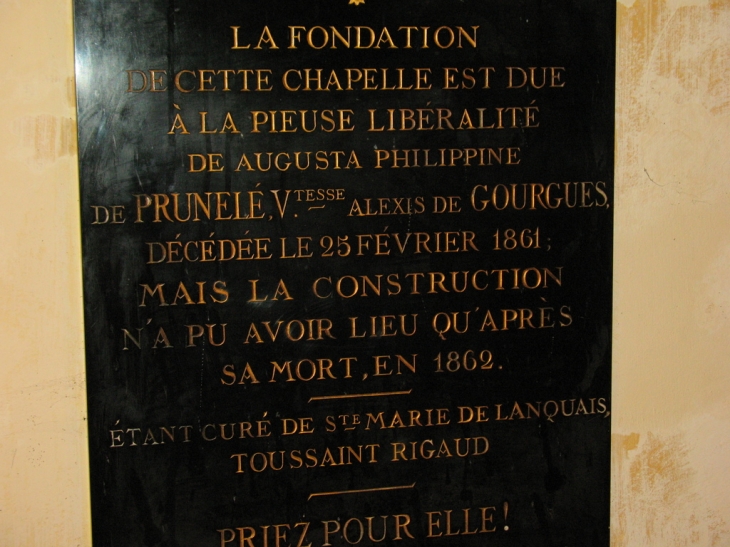 PLAQUE  DE PRIERE - Lanquais