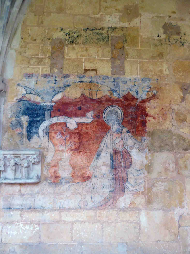 Le cloître de Cadouin : fresque de l'Annonciation - Le Buisson-de-Cadouin