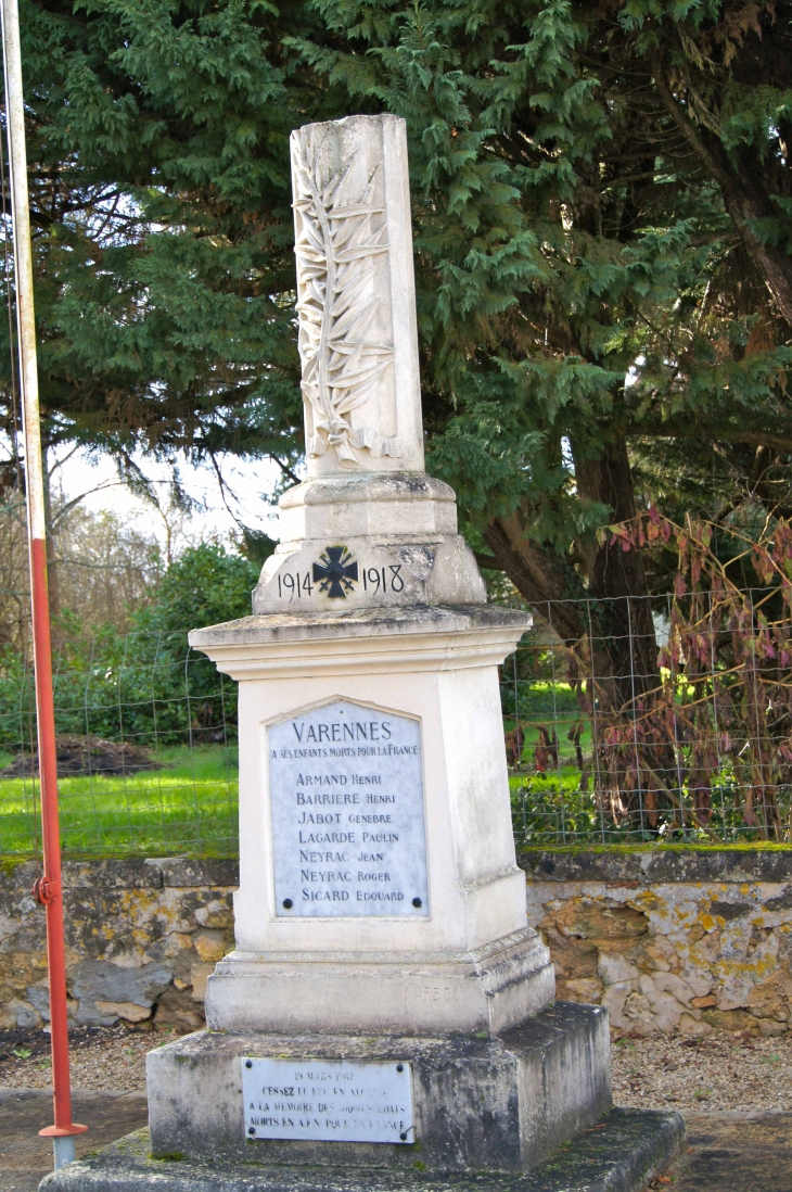 Monument aux Morts de la guerre 14/18 - Varennes