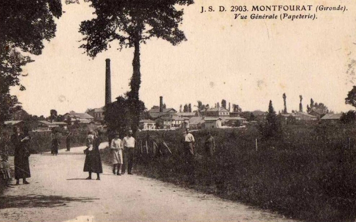Vue générale de Monfourat, vers 1910 (carte postale ancienne). - Les Églisottes-et-Chalaures