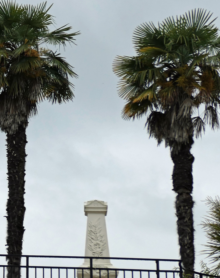 Le monument aux morts entre deux palmiers - Lacajunte