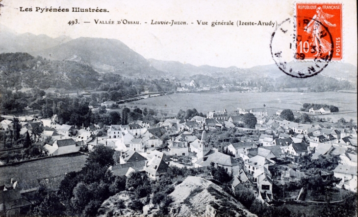 Vue générale, vers 1909 (carte postale ancienne). - Izeste