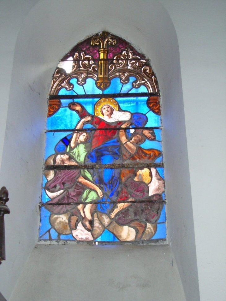 Lasseube (64290) église, vitrail l'Ascension de Marie
