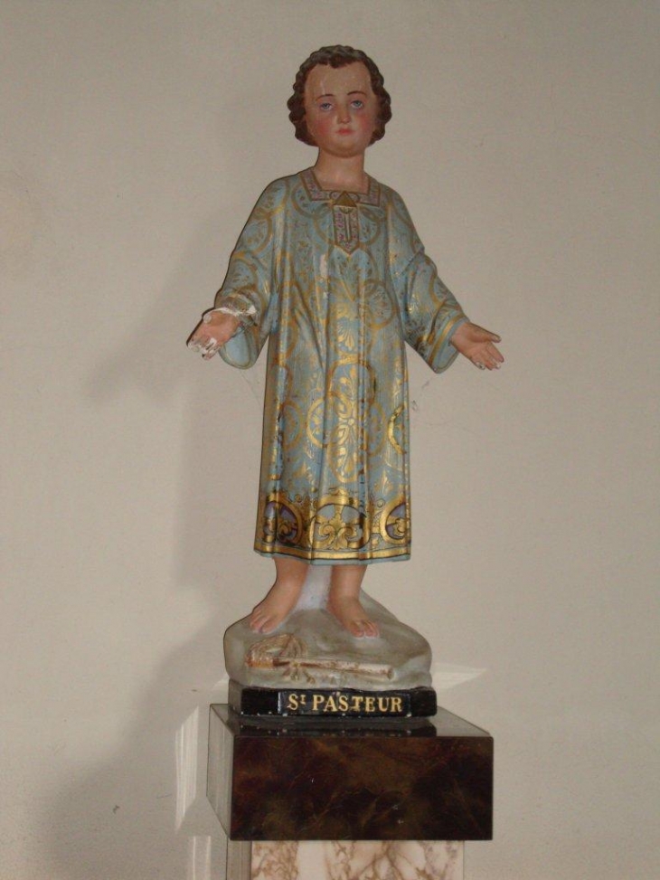Lichos (64130) église: statue St. Pasteur