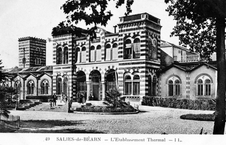 L'Etablissement Thermal, vers 1920 (carte postale ancienne). - Salies-de-Béarn
