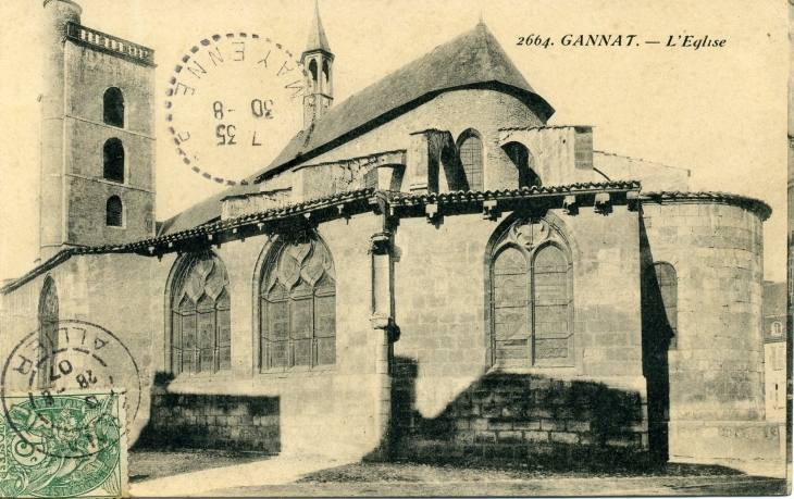L'Eglise (carte postale de 1907) - Gannat