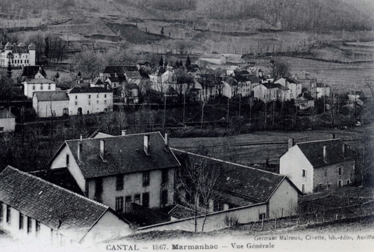 Vue générale, vers 1910 (carte postale ancienne). - Marmanhac