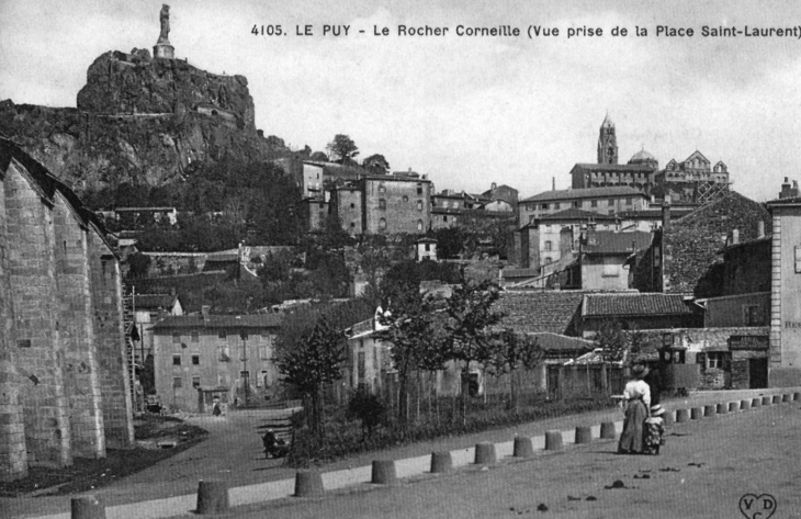Le Rocher Corneille, vers 1910 (carte postale ancienne). - Le Puy-en-Velay