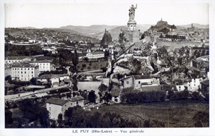 Vue générale, vers 1920 (carte postale ancienne). - Le Puy-en-Velay