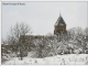 L'église par temps de neige.