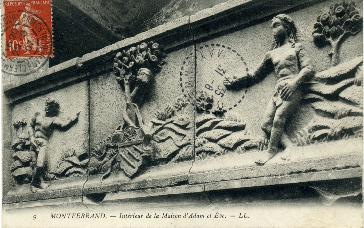 Montferrand - Intérieur de la Maison d'Adam et Eve (carte postale de 1907) - Clermont-Ferrand