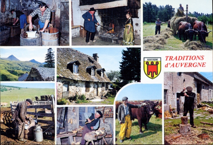 Traditions d'Auvergne, vers 1990 (carte postale). - Clermont-Ferrand