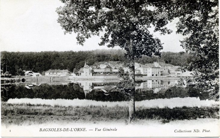 Vue générale, vers 19101 (carte postale ancienne). - Bagnoles-de-l'Orne
