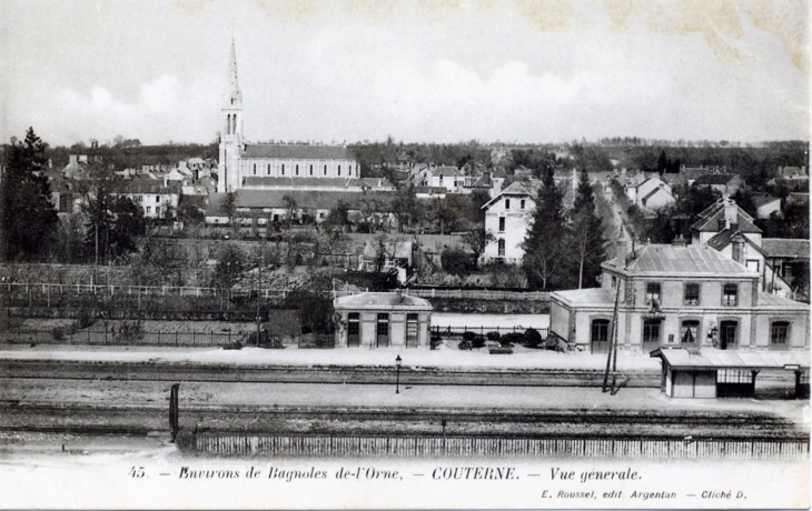 Environs de Bagnoles de l'Orne - Vue générale, vers 1905 (carte postale ancienne). - Couterne