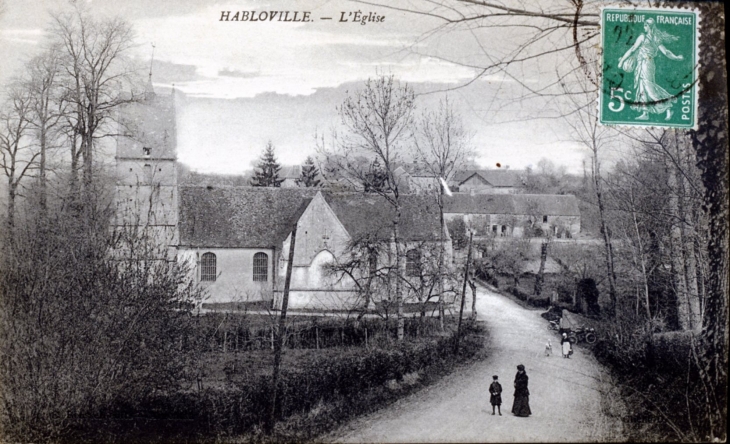 L'Eglise, vers 1910 (carte postale ancienne). - Habloville