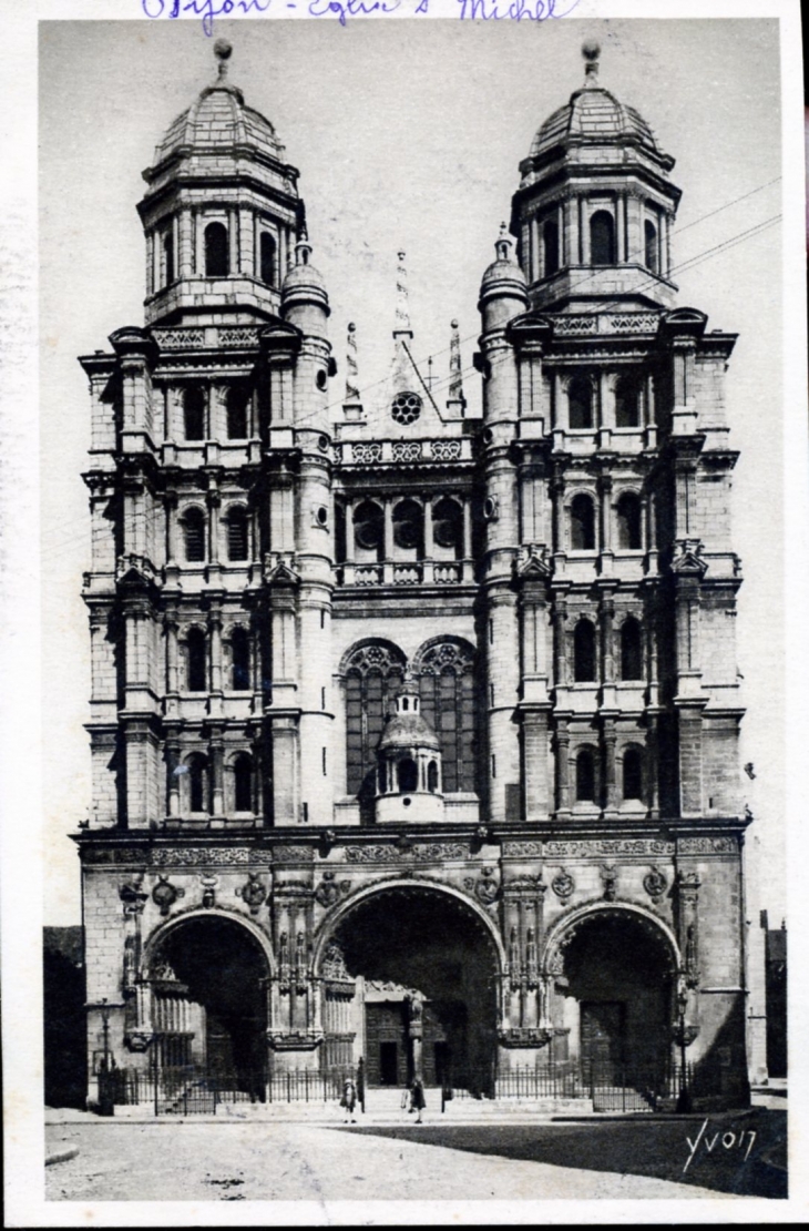 Eglise Saint-Michel, vers 1920 (carte postale ancienne). - Dijon