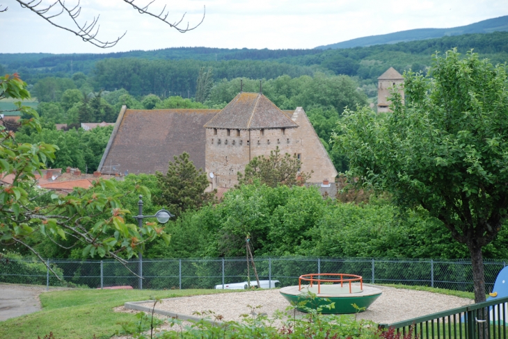 La tour des moulins et le farinier vus depuis le Fouétin. - Cluny