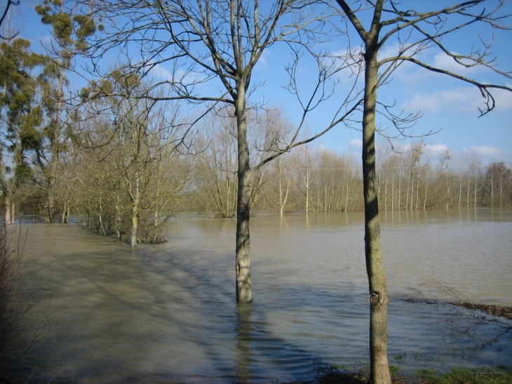 Inondations - terrain de camping - Cheny