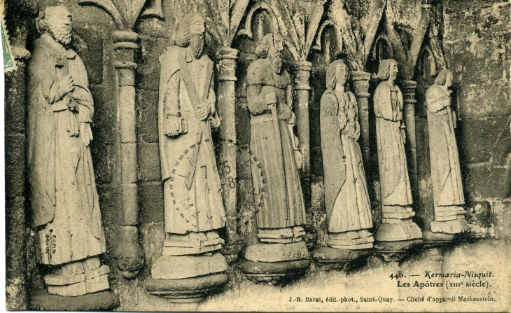 Chapelle Kermaria-Nisquit - Les Apôtres du XIII° (carte postale de 1907) - Plouha