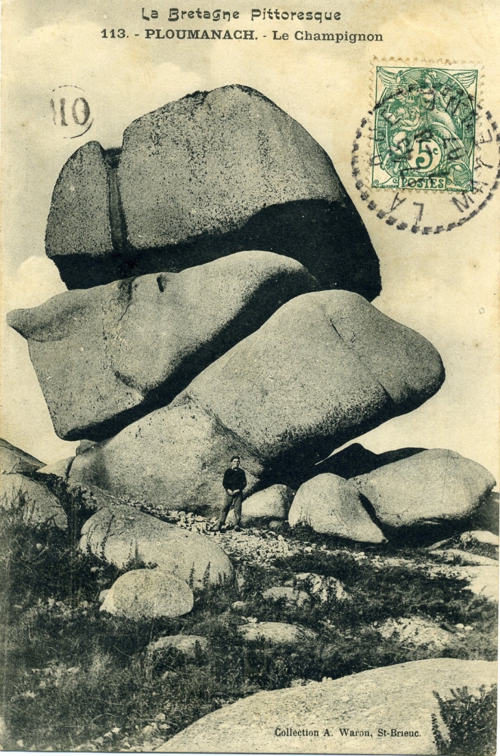Ploumanach - Le-champignon-carte-postale-de-1907 - Saint-Brieuc