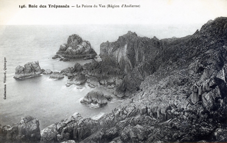 Baie des Trépassés - La pointe du Van, vers 1920 (carte postale ancienne). - Plogoff