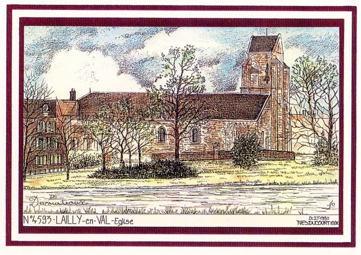 Carte postale ancienne  de  l 'eglise de Lailly en val - Lailly-en-Val