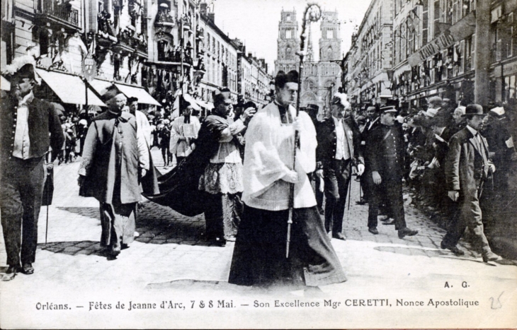 Fêtes de Jeanne d'Arc, 7 & 8 mai - Son excellence Mgr Ceretti, Nonce Apostolique. (carte postale ancienne). - Orléans