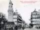 Le Monument des Enfants de l'Aube et l'entrée de la Ville par la rue Thiers, vers 1906 (carte postale ancienne).