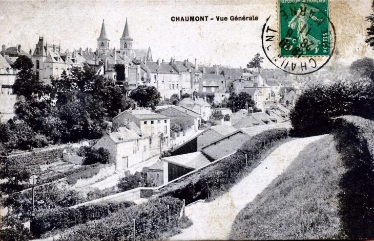 VUe générale, vers 1911 (carte postale ancienne). - Chaumont