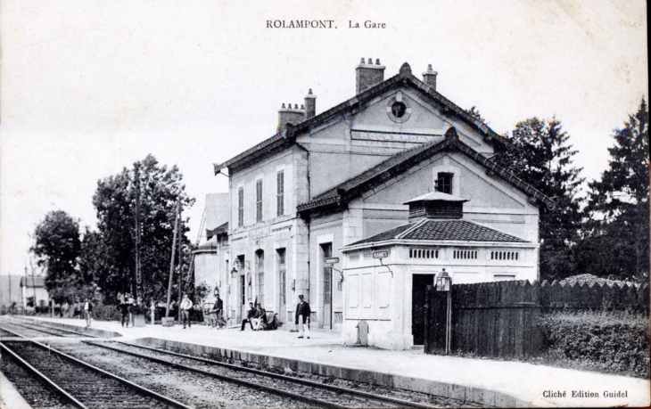 La Gare, vers 1910 (carte postale ancienne). - Rolampont