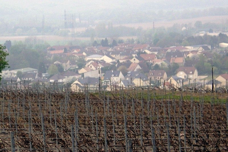 Le village vu du vignoble - Damery