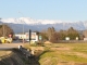Montagnes enneigées vues de la route d'Aspretto 
