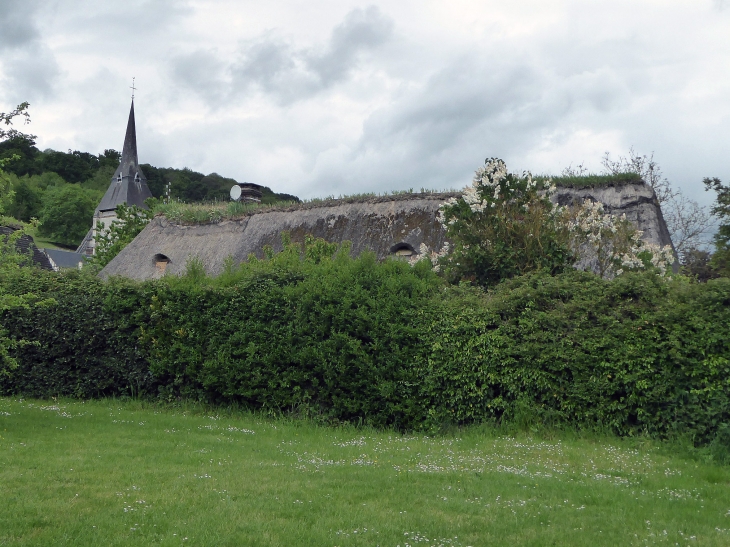 Le clocher et un toit de chaume - Marais-Vernier