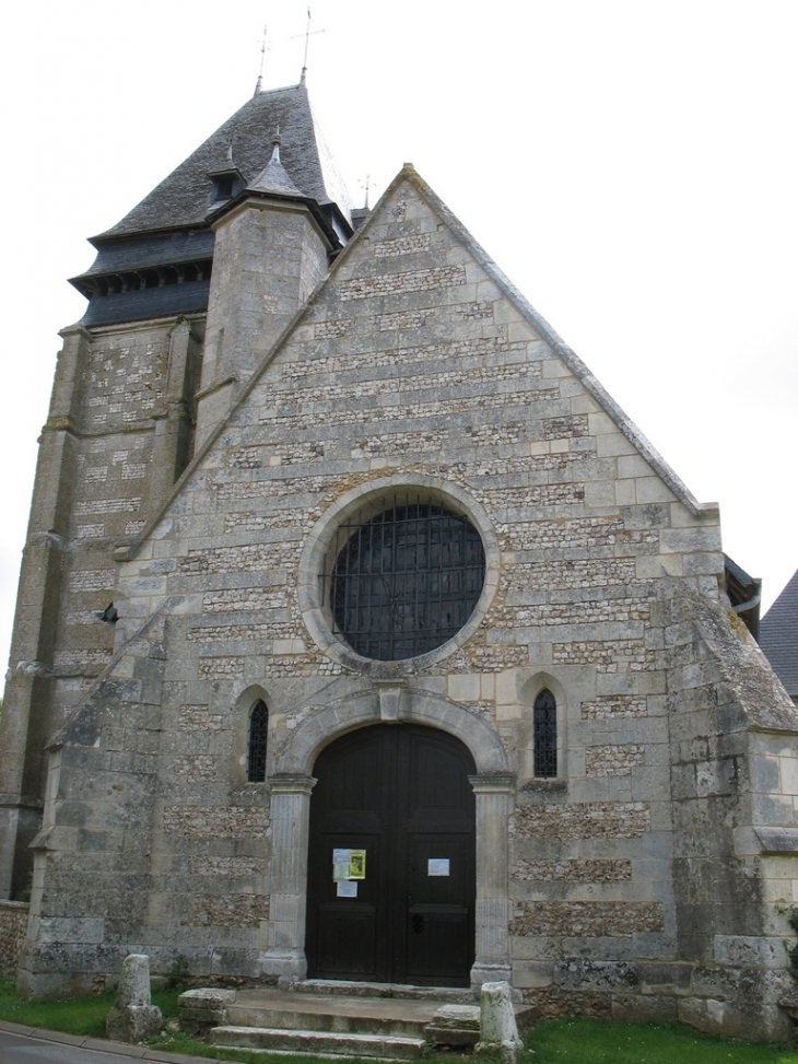 Façade et clocher de l'église Notre-Dame - Prey
