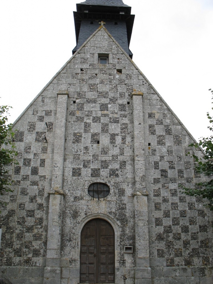 Majestueuse façade en damier (pierres et silex) - Saint-Aubin-le-Guichard