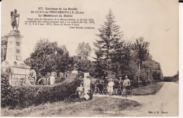 Vieille carte postale Monument Maison-Brûlée - Saint-Ouen-de-Thouberville