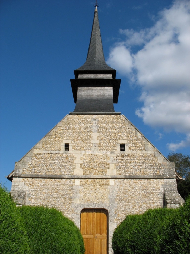 Façade et clocher  de l'église - Sainte-Opportune-du-Bosc