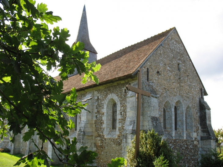 Chevet de l'église Saint-Michel et Calvaire - Vitot