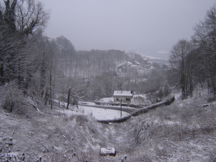 Vue du panorama au pied de l'église St-Martin (Sois la neige) - Canteleu