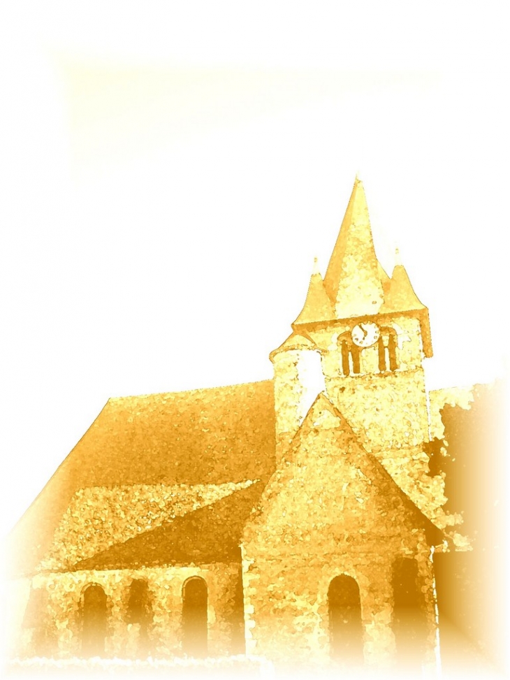 Eglise Saint Pierre aquarellée - Dampierre-en-Bray