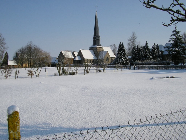 EGLISE DE POMMEREVAL SOUS LA NEIGE - Pommeréval