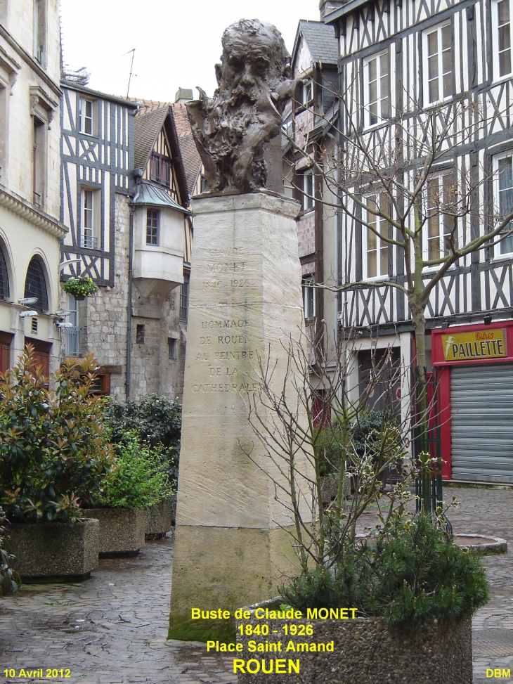 Buste de Claude MONET place Saint Amand - Rouen