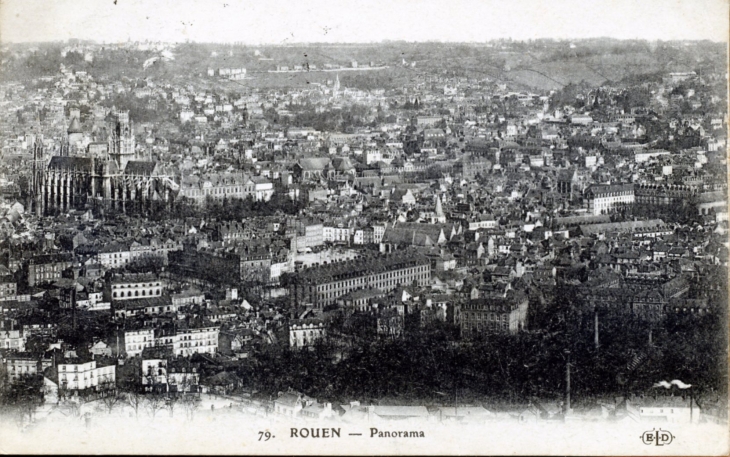 Panorama, vers 1918 (carte postale ancienne). - Rouen