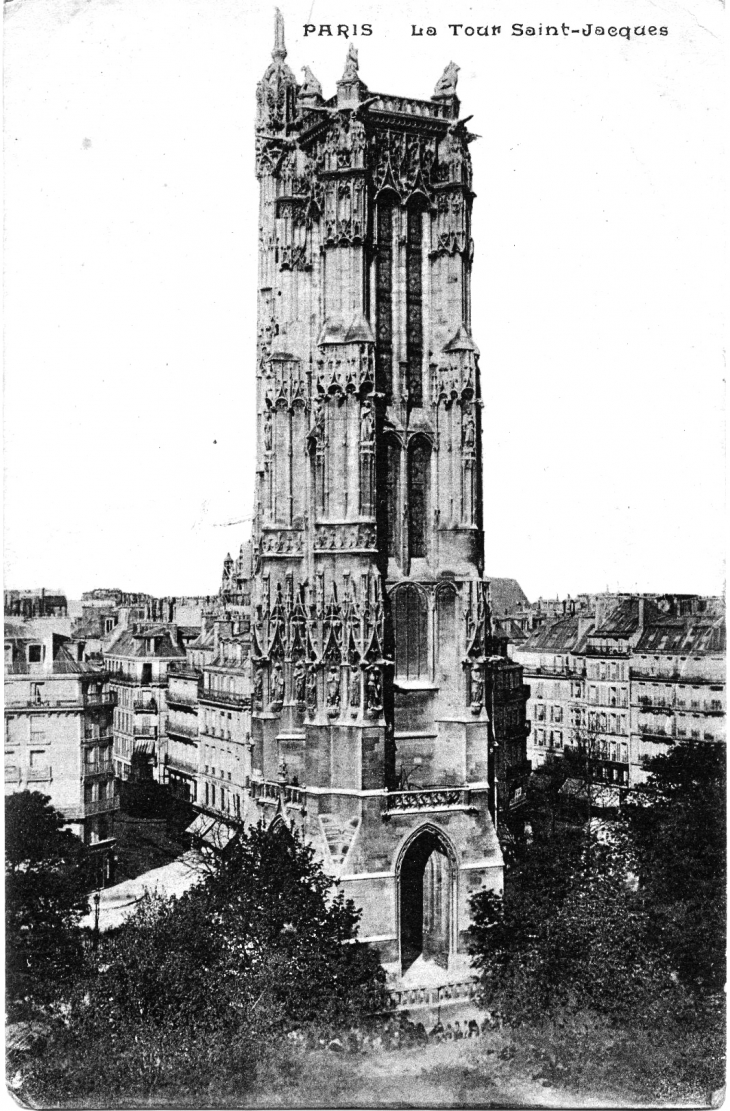 La Tour Saint-Jacques (carte postale de 1916) - Paris 4e Arrondissement