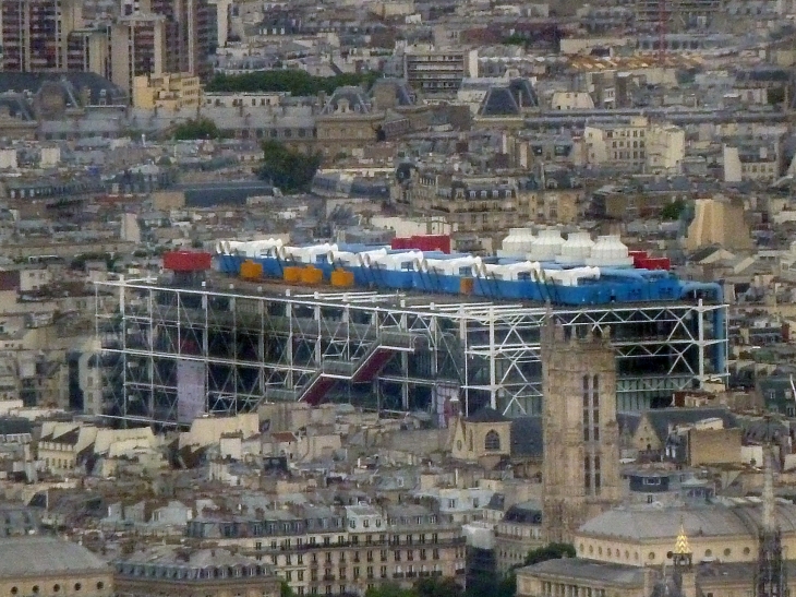 Le Centre Pompidou vu de la Tour Montparnasse - Paris 4e Arrondissement